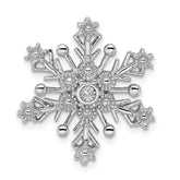 Sterling Silver Rhodium Diam. Snowflake Chain Slide